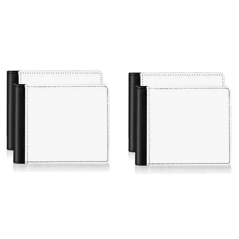 A45I 4Pack Sublimation Wallet Leather Blank Heat Transfer Sublimation Wallets Bank for Men Gift Travel