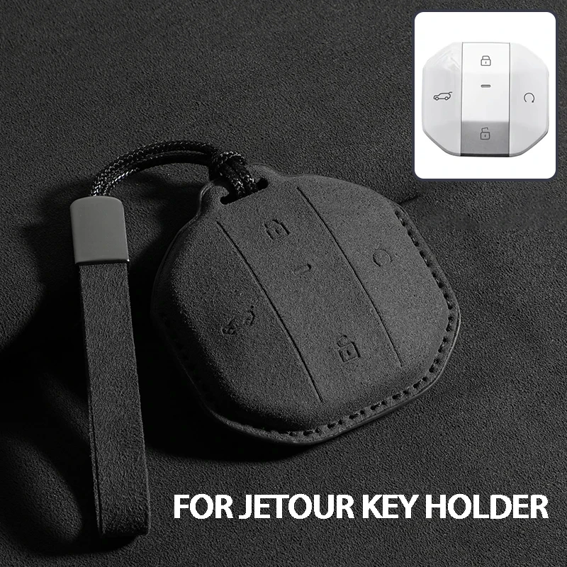 

Suede Car Key Case For Jetour Freer Freedom T2 Freer Traveller T1 2025+ Car Remote Key Bag Protector Keychain Cover Shell