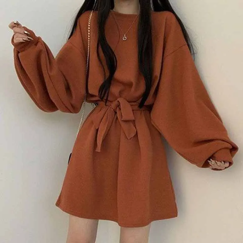 Female Students Autumn And Winter Fashion Mid Length Version Round Neck Small Skirt Women Korean Spring Mid Length Version Skirt