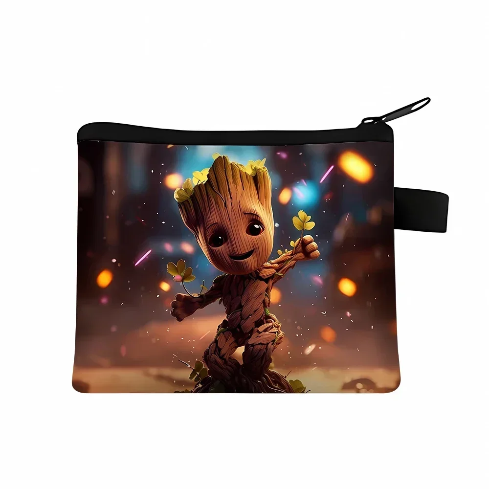 Marvels Groots Student Coin Purse Movie Cartoon Printed Child Wallets Cute Teenages Go To School and Men Office Storage Mini Bag