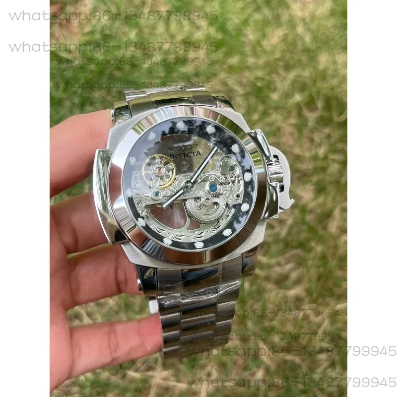 Invic * Invi *** Kta, Domineering Mechanical Hollow Large Dial Thick Waterproof Stainless Steel Men's Watch Men's Watch