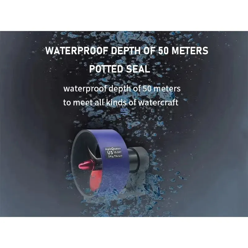 Hot Sale U5 1000W 16kg Thrust 24V Brushless Underwater Thruster Fin Electric Propeller for Kayaks Water Tube SUP Board