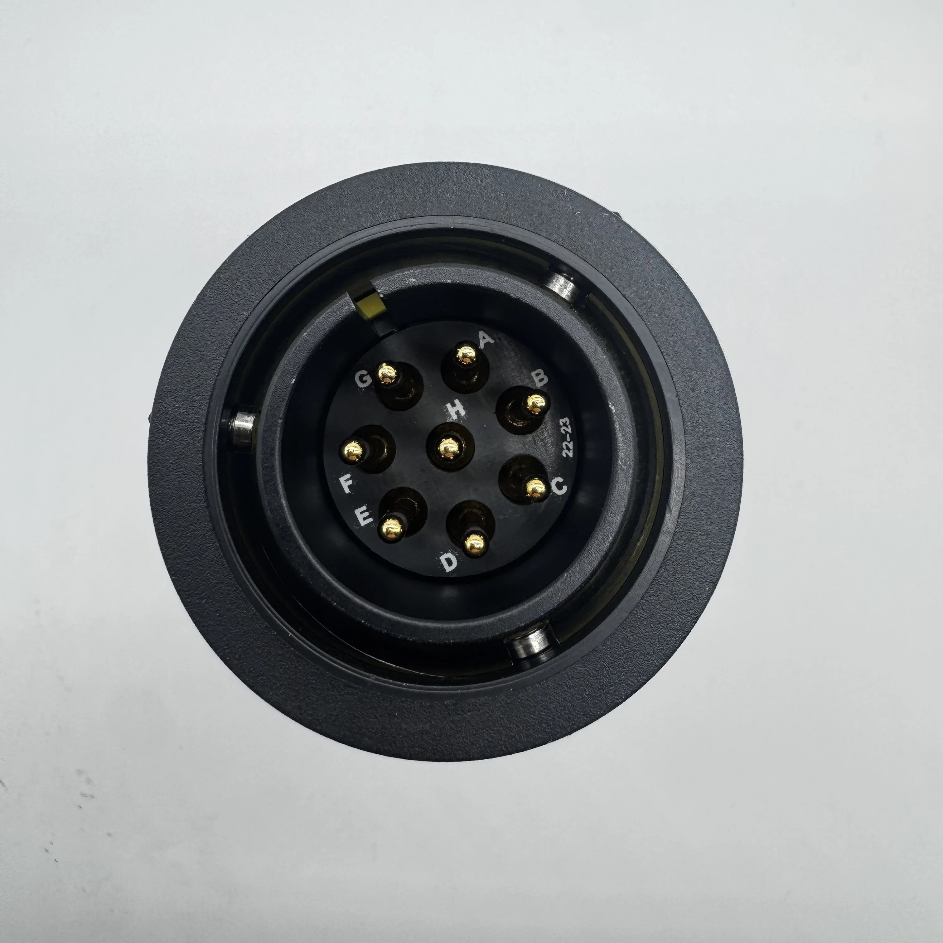 Inline Male Solder Type Audio 8Pin Speaker Connectors with Rubber Coated Locking Ring