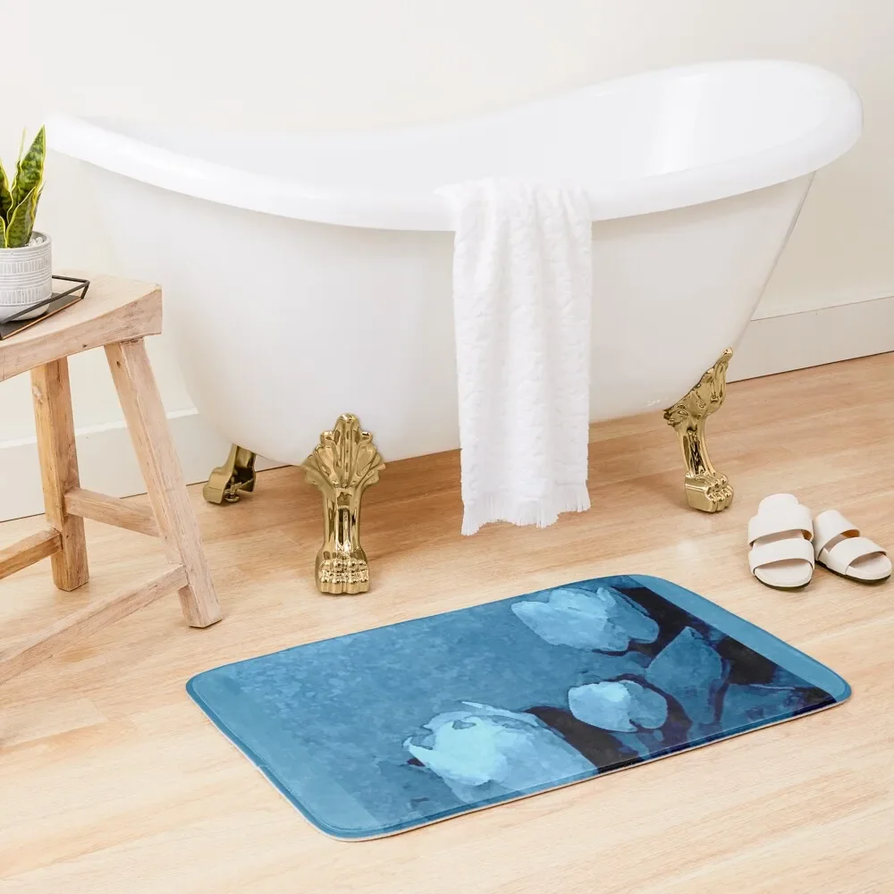 

Blue Toned Tulips Bath Mat Bathroom Carpet Wc Mat