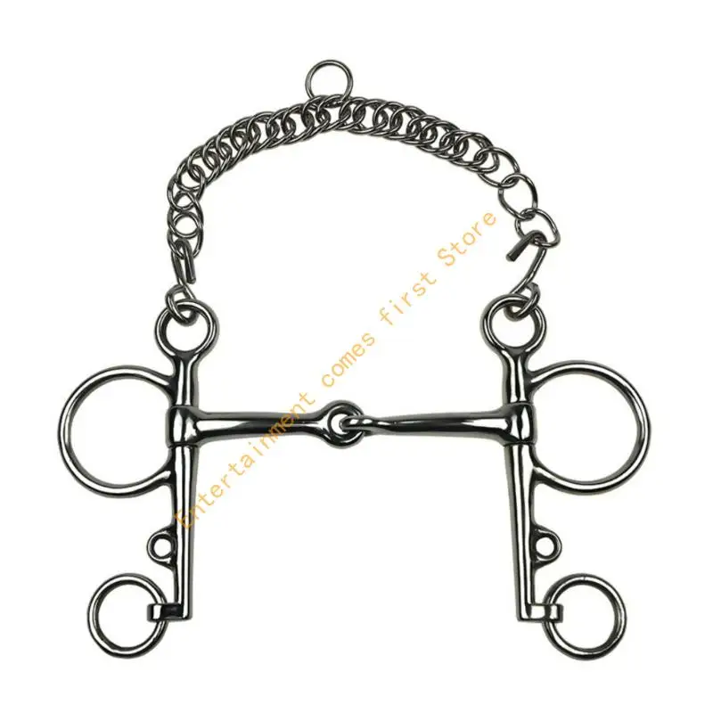 Stainless Steel Horse Bit with Jointed Design, Side Hardware and Curb Chain for Schooling, Daily Use, and Bridle Use 55KD