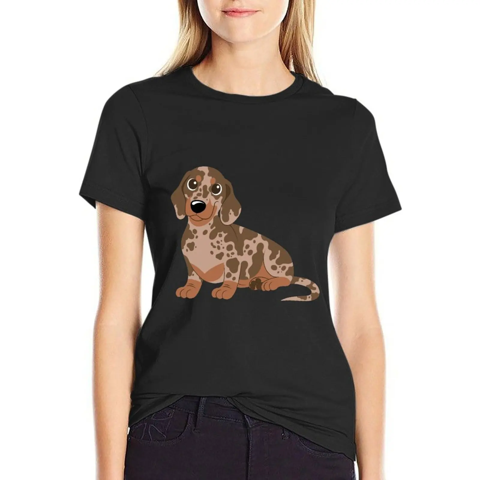 Miniature Dachshund - Dapple T-Shirt funny animal print shirt for girls female Women's summer blouses 2024