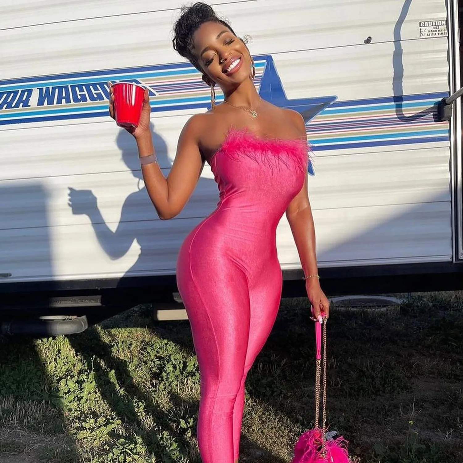 Sexy Party Nightclub Banquet Dance Event Form-fitting Strapless Jumpsuit