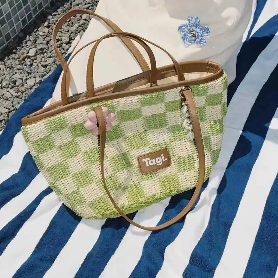 

Tagi Large Capaci Woven Beach Vaion Tote Bag Handheld Single oulder Picnic Bag Sli ential for Everyday Use