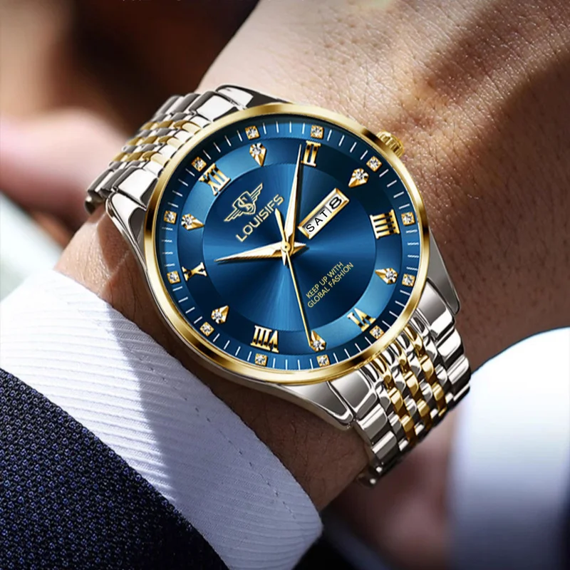 Orologio al quarzo verde moda per uomo Orologi da uomo luminosi impermeabili in acciaio inossidabile Top Brand di lusso Relogio Masculino