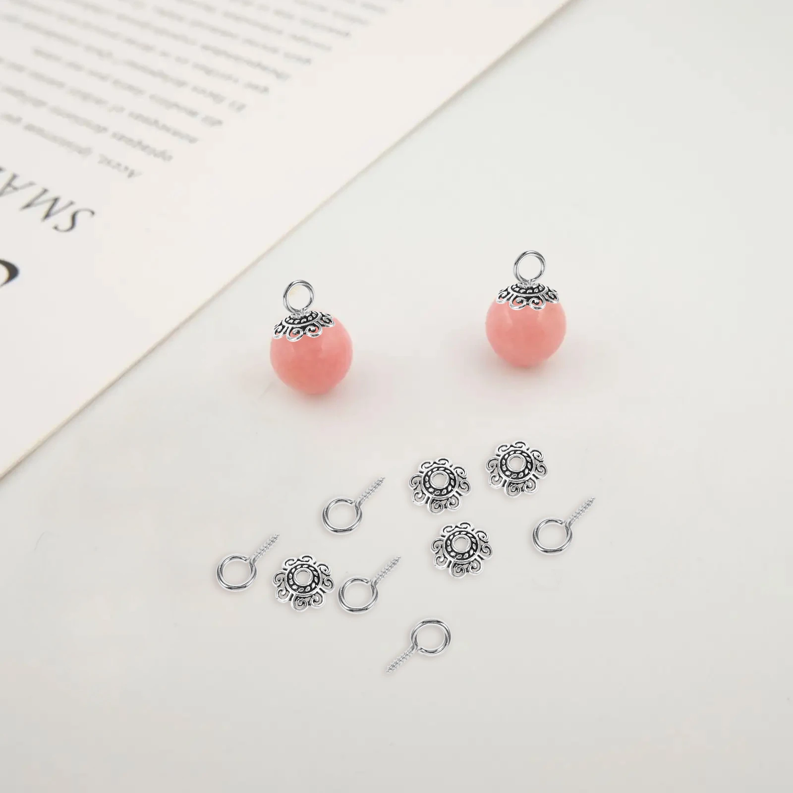 

Tibetan Silky Flowers Holding Sheep Eyes Jewelry Diy Beads Caps for Making Alloy Spacer Beaded Metal Accessories Charm Loose