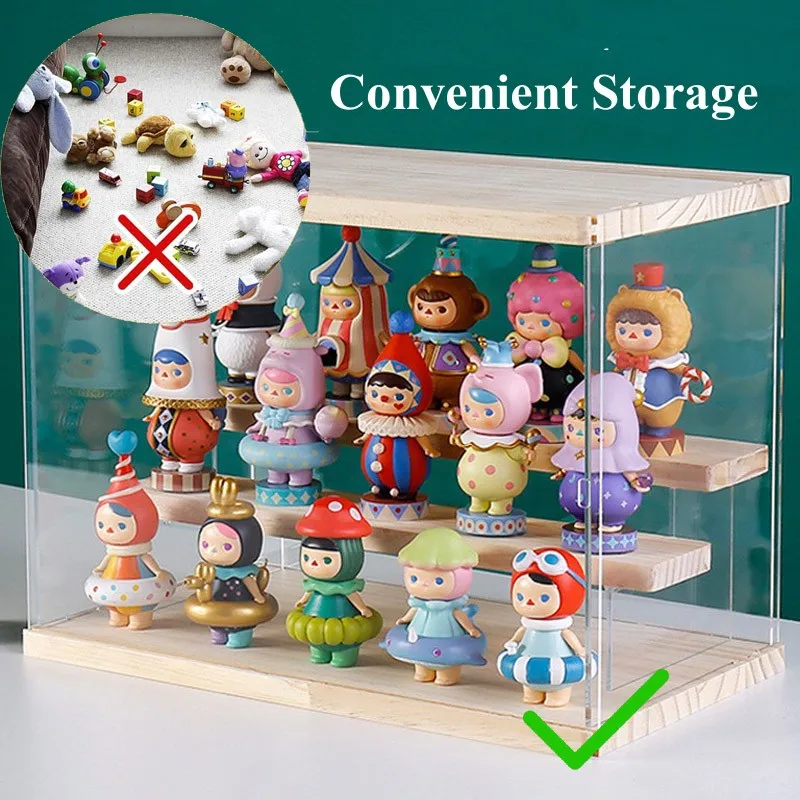 Imagem -03 - Acrílico Display Storage Case para Boneca Blind Box Action Figures Showcase Clear Dustproof Toy Stand Organizer Acrílico Camadas