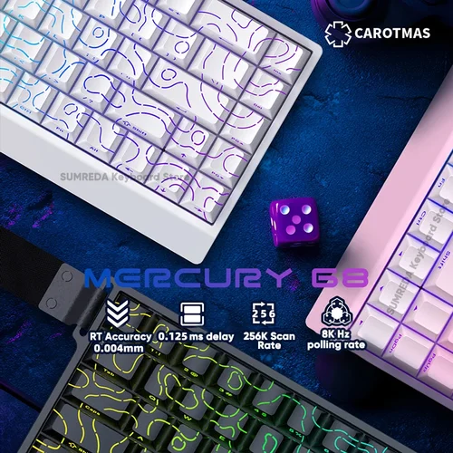 Imagen 2 del producto IROK Carotmas Mercury68 mars68 pro teclado mecánico magnético para juegos disparo rápido 0,004mm 8K retorno 256K teclado para jugadores de escaneo