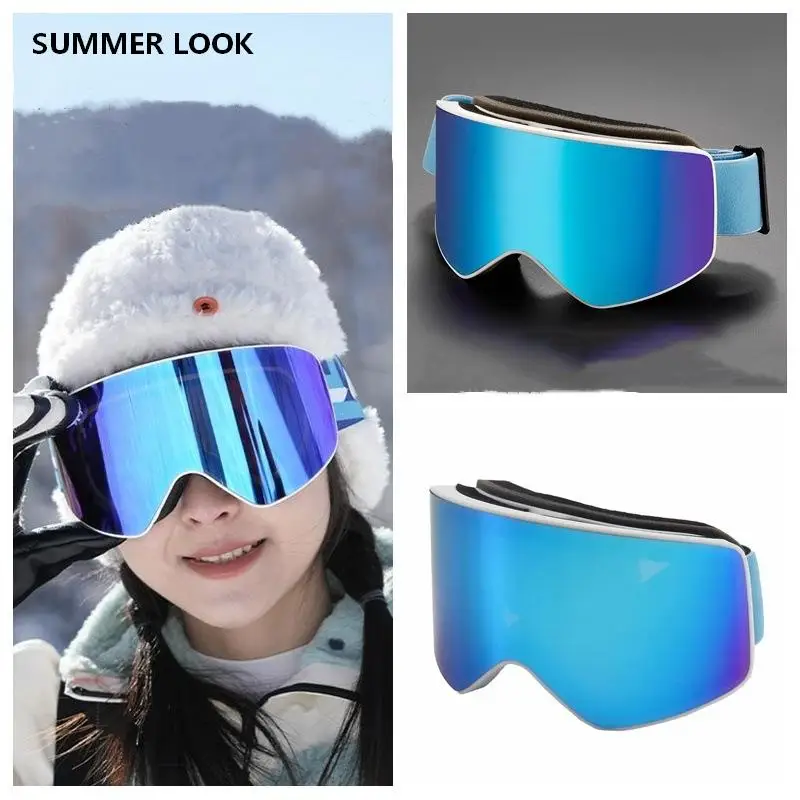 Anti Fog Large Field Ski Goggles for Men And Women Myopia Compatible Light Luxury Comfortable Luxury Anti Fog Skiing Protection