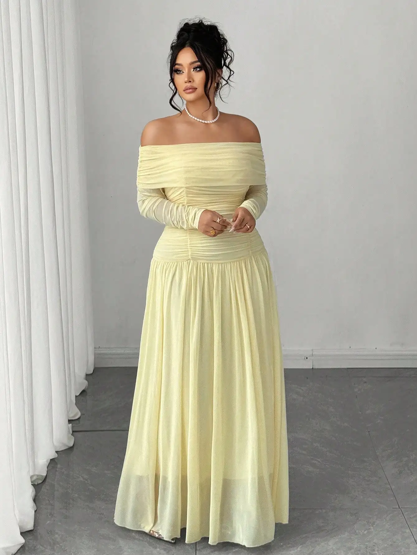 

Off Shoulder Plus Size Maxi Dress For Women Elegant Formal Evening Gown