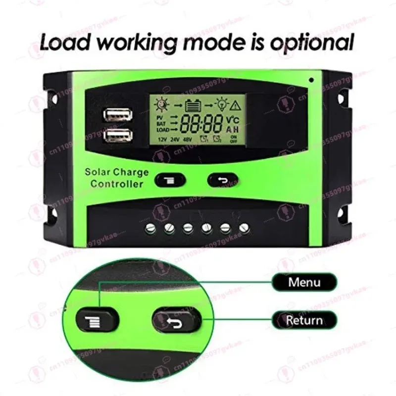 

30ASolar Controller 12V/24V Automatic Identification LCD Display Intelligent Adjustment Light Control