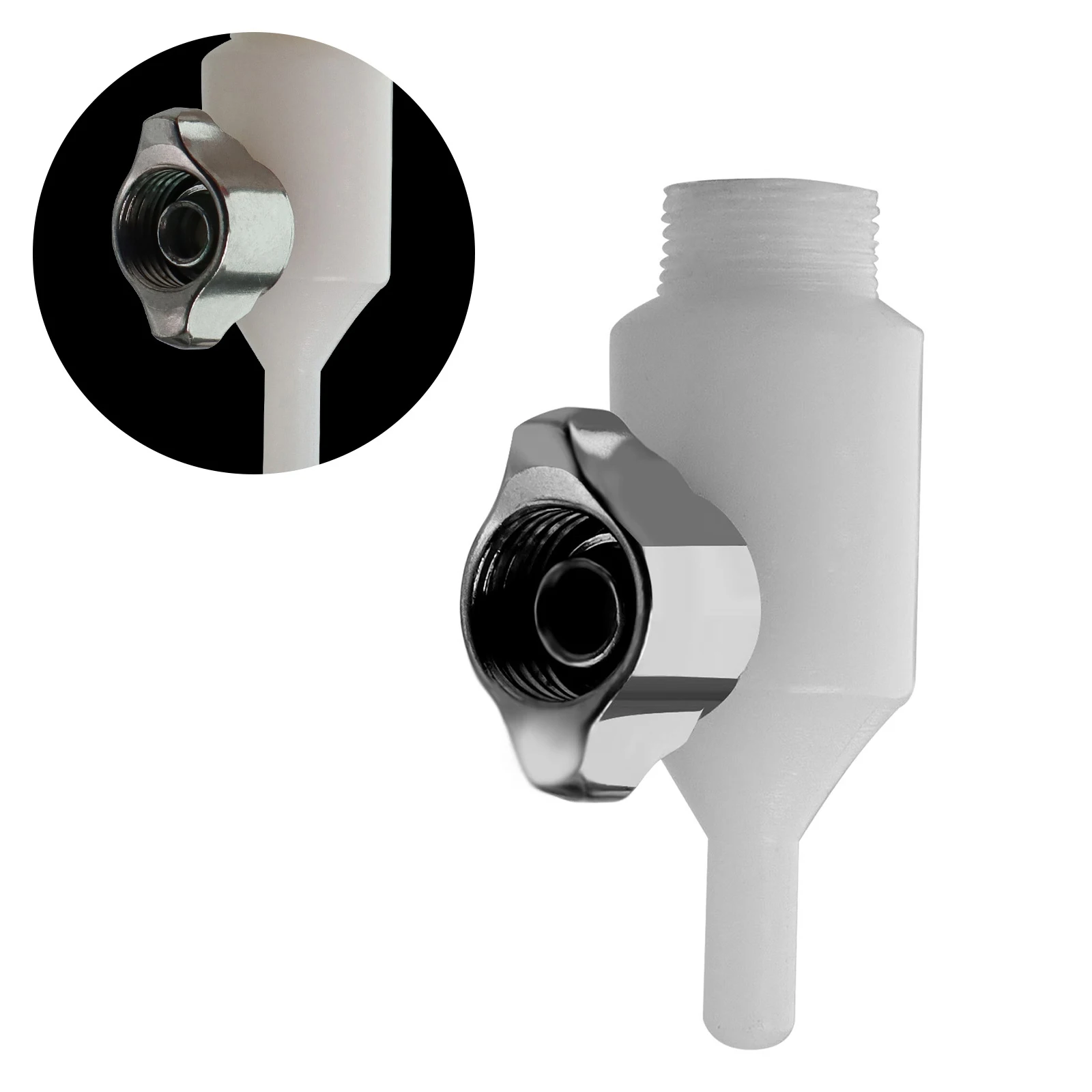 2 Models Spray Gun Adapter G1/4 Threaded Connector Gravity Type Feed Side Converter Adapter