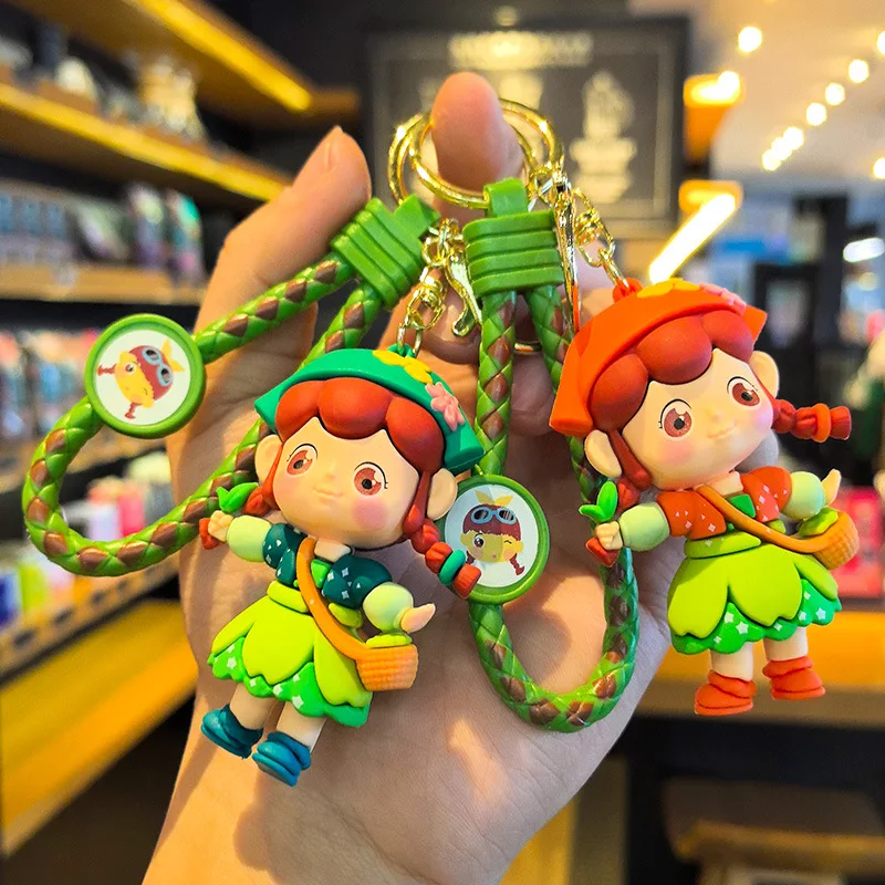 

Flower Picking Elf Keychain 3D Best Friend Student Reward Cute Little Gift Backpack Personalized Gifts Y2k Keychain Doll Machine