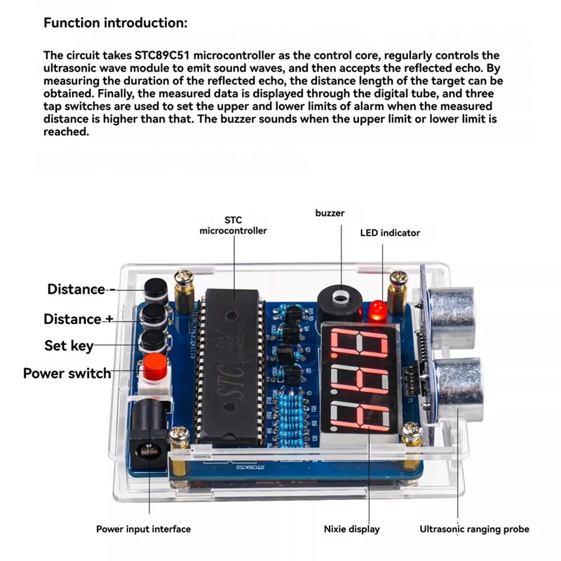 ABZW ультразвуковой комплект сигнализации дальности DIY электронный сварочный комплект дизайн обратной сигнализации DIY комплект модуль ультразвукового датчика