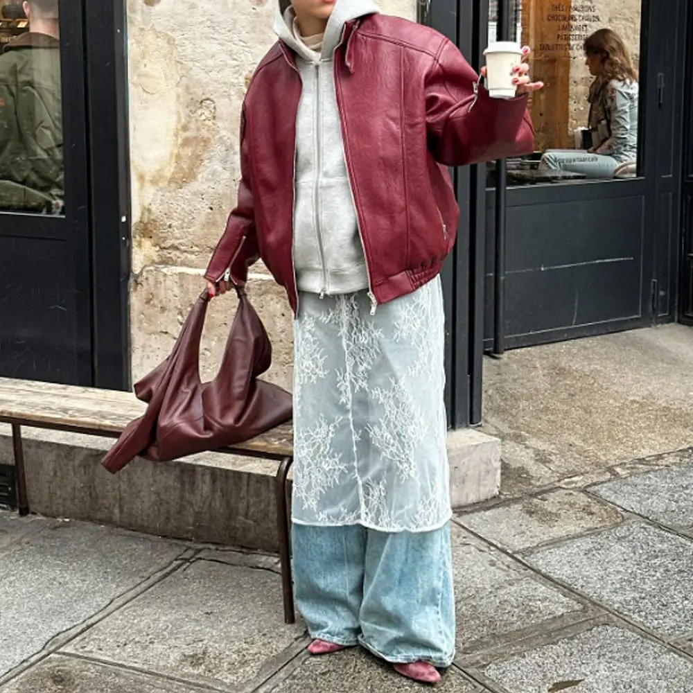 

Кружевная юбка миди с высокой талией, асимметричным боковым разрезом, прозрачная, на шнуровке, с вышивкой цветов, в стиле Харадзюку