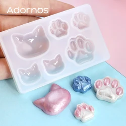 1 pcs Lovely Cat Bear Palm Diy Silicone Mold Drop Glue Epoxy Resin Mould Cat Head Cat Claw Bear Claw DIY Pendant Keychain Making