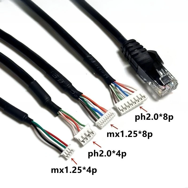 RJ45 To MX1.25 PH2.5 XH2.54 Data Connection Cable Spacing 4Pin 8Pin Terminal To RJ45 Copper Video Doorbell Network Wire