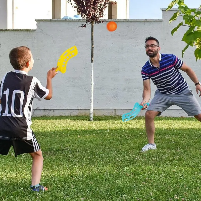 Juego de pelota de pala, divertido juego de lanzamiento, colorido, deportes al aire libre, juguetes de playa reutilizables para el día del campo, reunión familiar, uso diario
