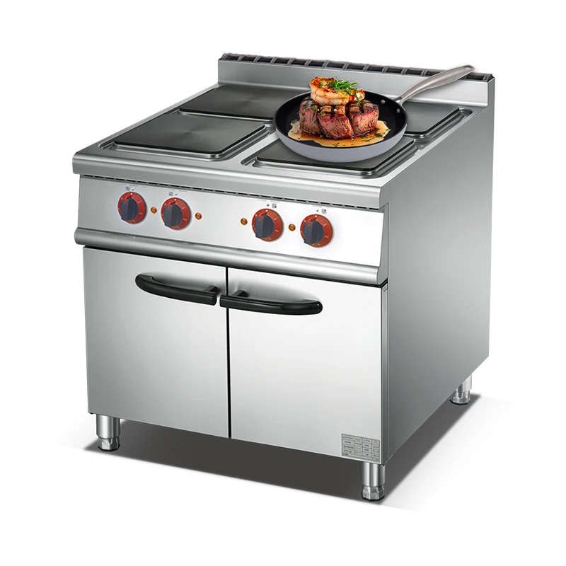 

Vertical Electric Stainless Steel Commercial Luxury Multi-head Cooking Stove Adjustable Height Easy Cleaning Square Plate