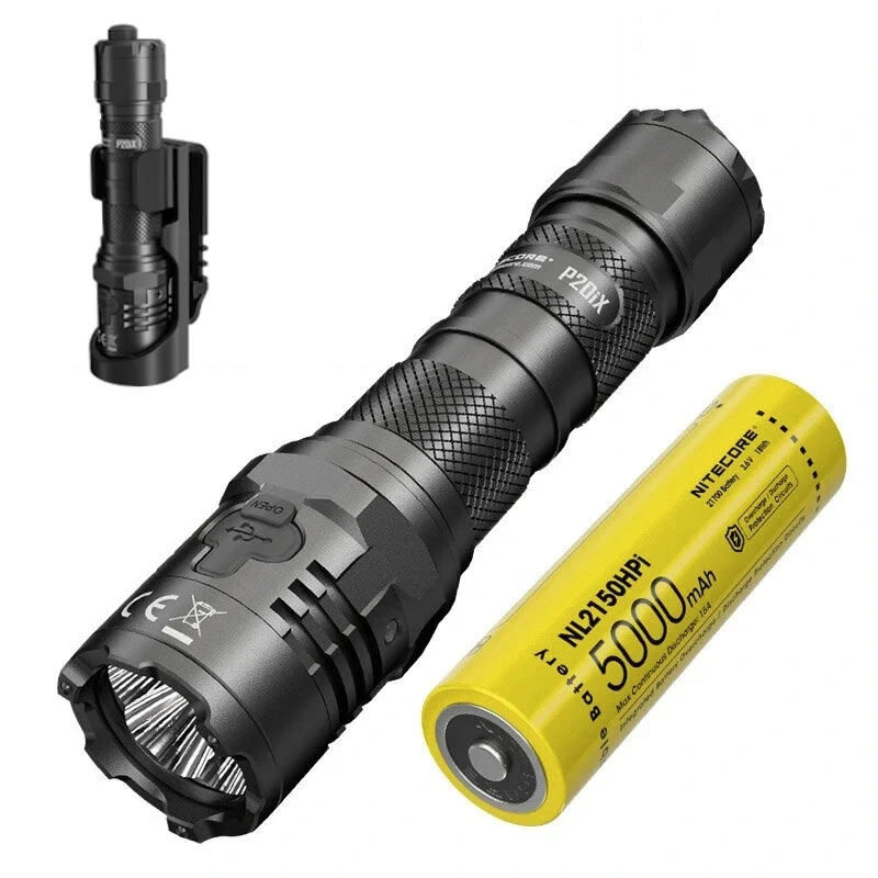 

NITECORE P20iX 4*XP-L2 V6 LED Flashlight 4000LM 221M USB-C Rechargeable 5000mAh 21700 Battery Tactical Torch With Molle Holster