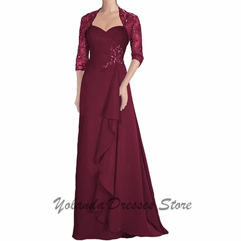 

Customized Sweetheart Neck Mother of The Bride Dresses Applique Lace Formal Evening Gown Spaghetti Straps Wedding Guest Dress
