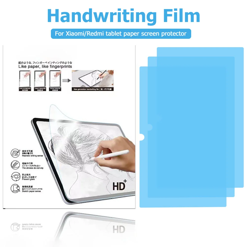 2pcs Paper Film Like Screen Protector For Redmi Pad Pro 12.1 SE 8.7 11 For Xiaomi Pad 6 Pro 11 6S Pro 12.4 Pad 10.6 No Glass PET