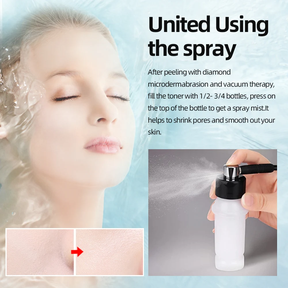 3 in 1 Diamond Microdermabrasion Beauty Machine Vacuum Suction Tool Water Spray Facial Moisten Face Exfoliate Skin Peeling