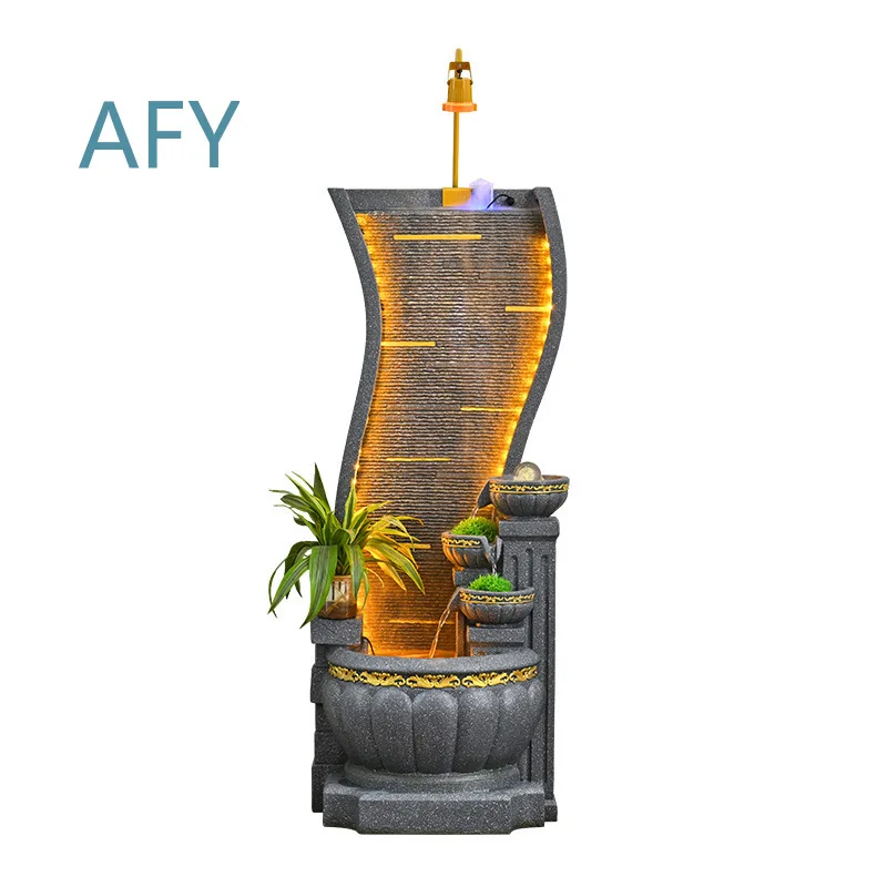European Style Running Water Fountain for Home Office Decor Circulating Water Feature Fish Tank Living Room Floor Ornament