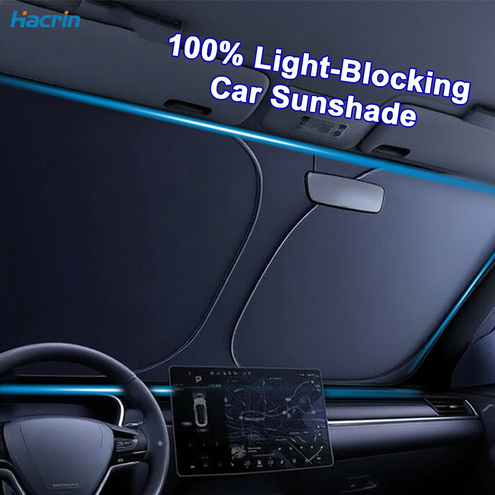 Car Sunshade Foldable Summer Supplies Car Sunshade Front Windshield Sunscreen Thermal Insulation Telescopic Folding Car Sunshade