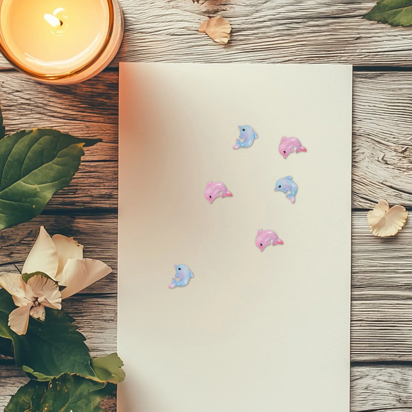 200Pcs Mini Resin Ocean Animals Tiny Dolphin Miniatures for Fairy Garden Dollhouse Micro Landscape Mini Ocean Sea Creature Decor