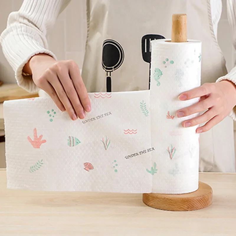 Lazy Rag Disposable Kitchen Dry And Wet Dual Use Housework Cleaning Paper Special Paper Peach Kitchen Towels Supplies Accessory