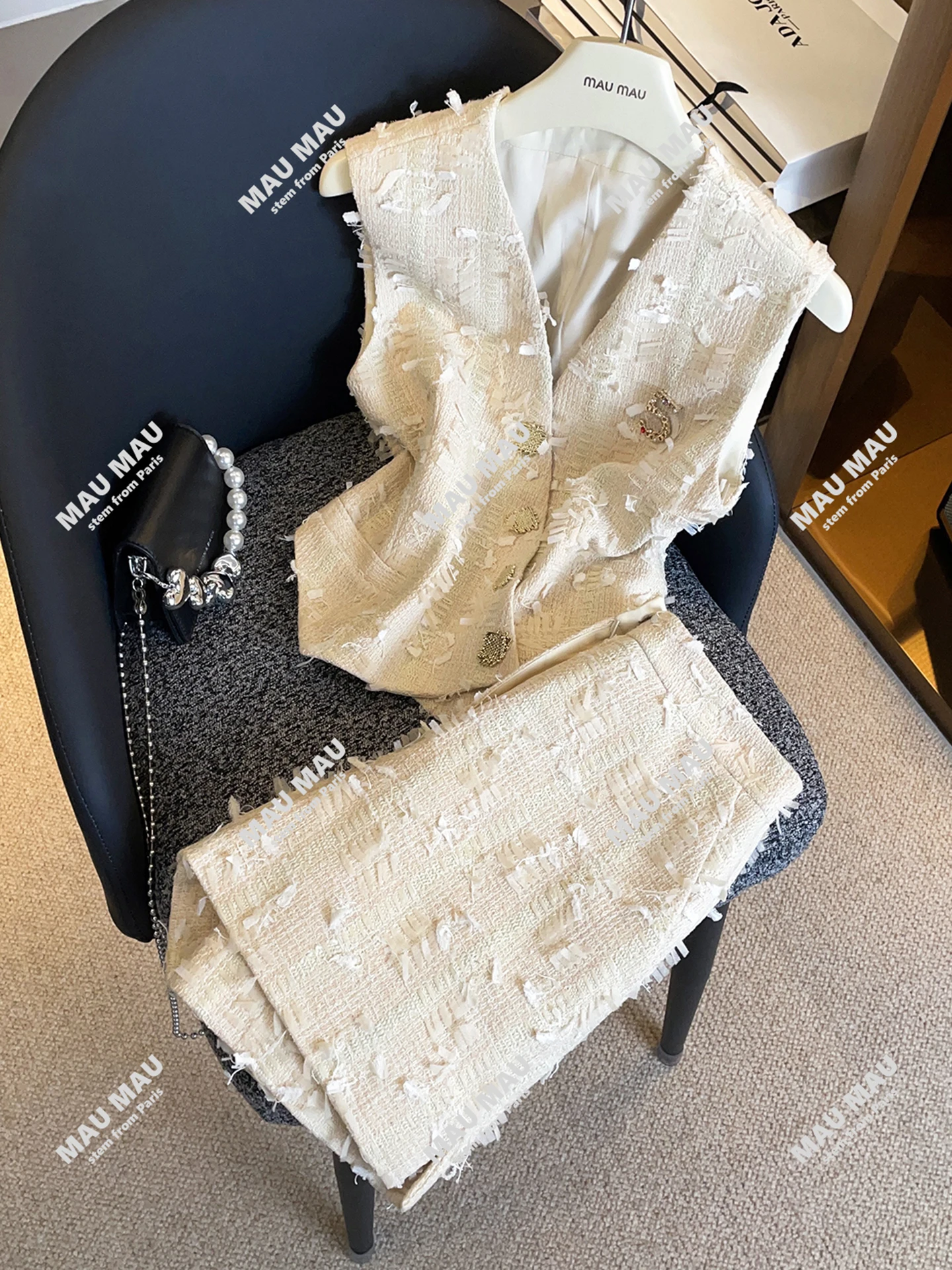 

Элитный осенний комплект: жилет и брюки-палаццо для женщин, модный ансамбль из коллекции South Oil Premium