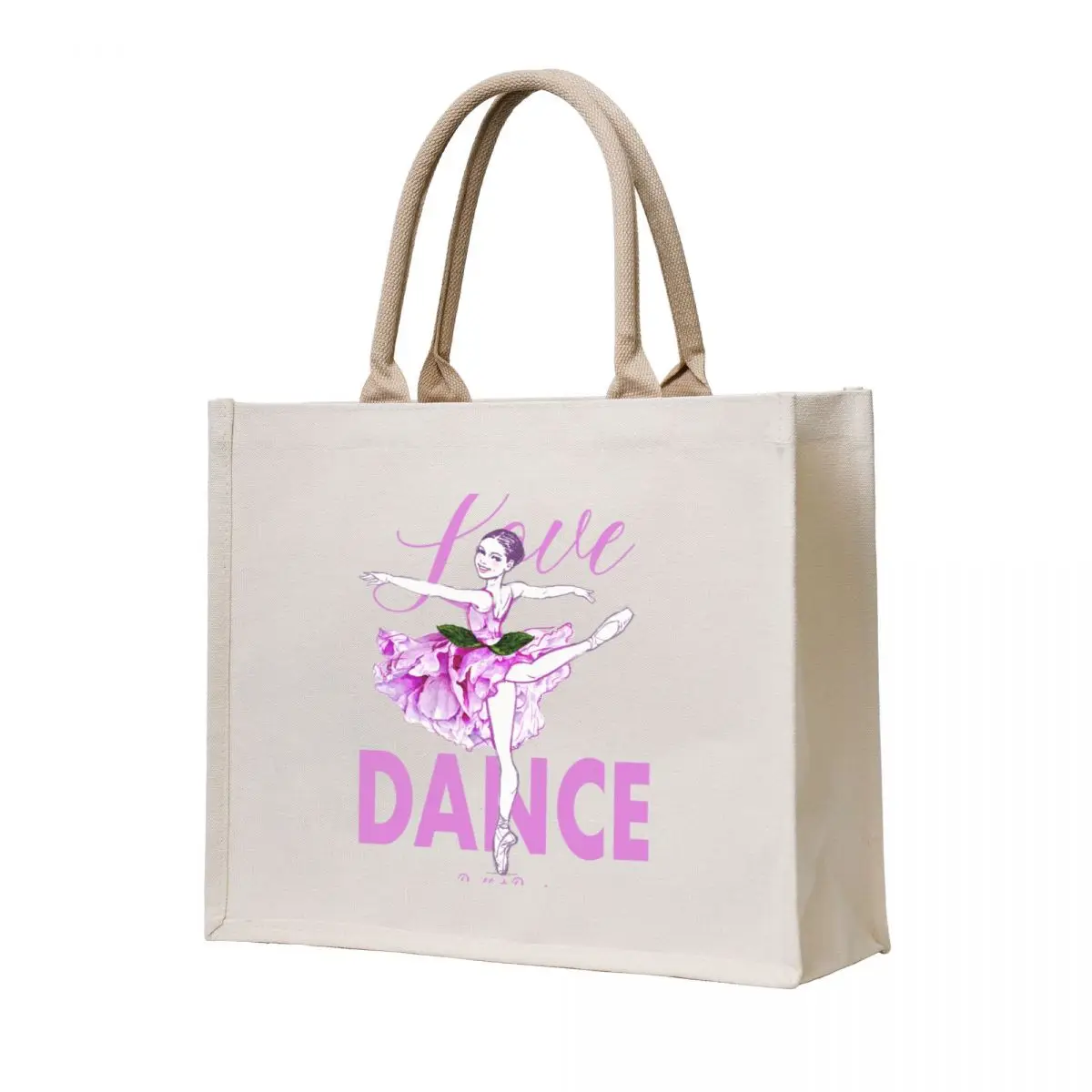 

Love Dance Flower Tote Bag bags for women canvas tote Lady bags Handbags women