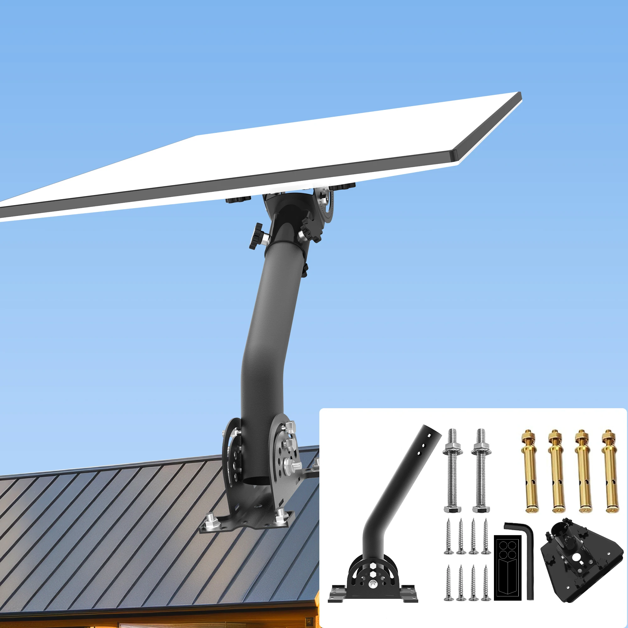 

Starlink Gen 3 Wall Mount,160° Adjustable Tilt,Roof Wall Pole Mount,with Pole and Pipe Adapter,for Standard 4/4X,Enterprise Dish