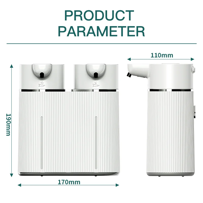 Double-Head Touchless Foam/Gel Infrared Induction Electric Automatic Senor Soap Dispenser Wall-Mounted Hand Washing Pump Machine
