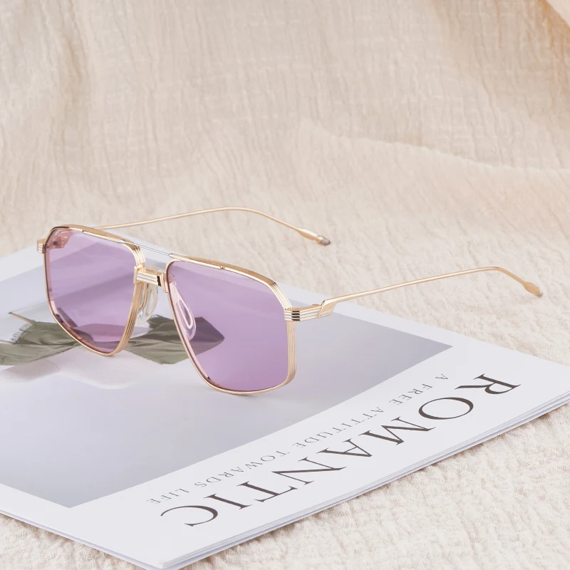 JMM JAGGER مصمم متدرج خارجي مصنوع يدويًا في اليابان نظارات شمسية Uv400 مصنوعة من خليط معدني كلاسيكي عالي الجودة مع حافظة