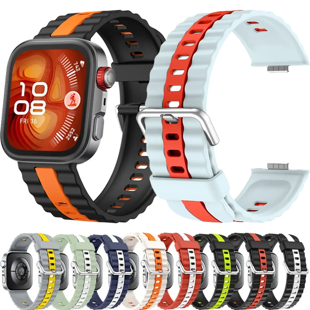 Zweifarbiges Silikonarmband für Huawei Watch Fit 5/4 Pro Fit 3 Sportarmband Handgelenkband für Huawei Watch Fit 5 Fi4 Zubehör