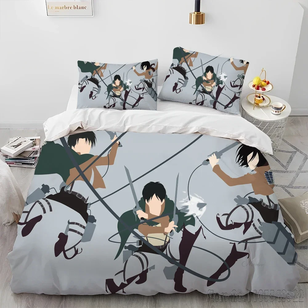 Japanese Anime Attack on Titan Duvet Cover Set HD Comforter Cover for Kids Bedding Sets Bedclothes Bedroom Decor