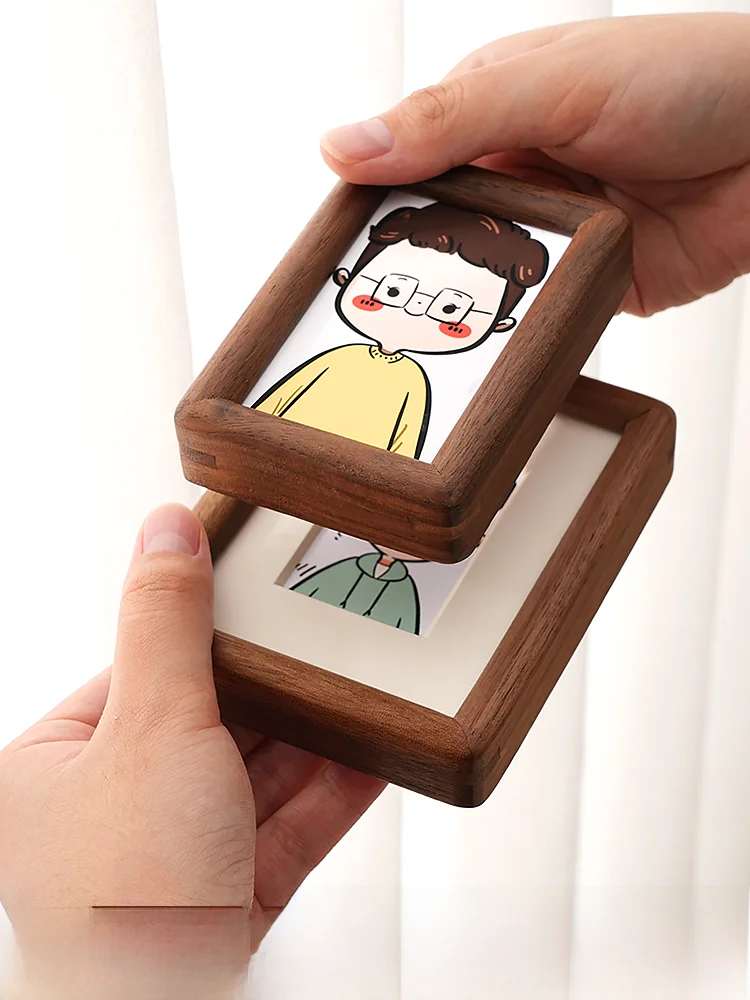 Mini Solid Wood Small Photo Frame Mortise 3-Inch 3-Inch 6-Inch Photo Frame Photo DIY  Table 5-Inch Wooden Ornaments