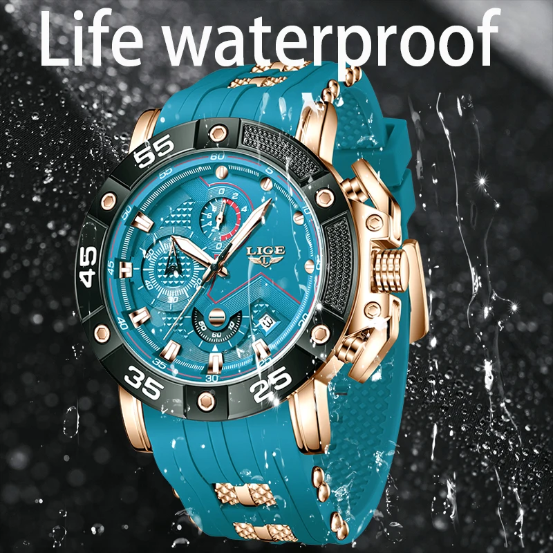 2024 TOP LIGE luxury men\'s watch business silicone quartz mens watch waterproof luminous date watch for men relogios masculino