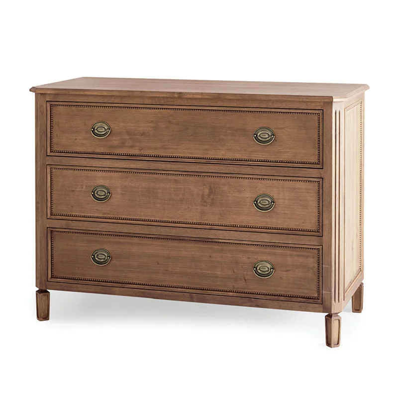 

Solid wood bedside table Modern simple bedroom Home American retro bedside storage cabinet Creative locker Small