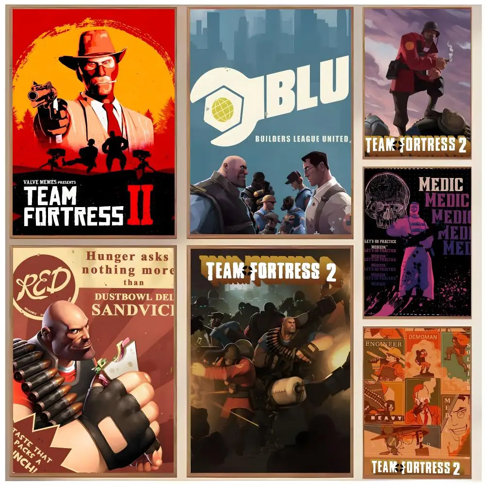 game multiplayer T-Team Fortress 2 Poster  Classic Home Interior Design & Modern Wall Art Collection