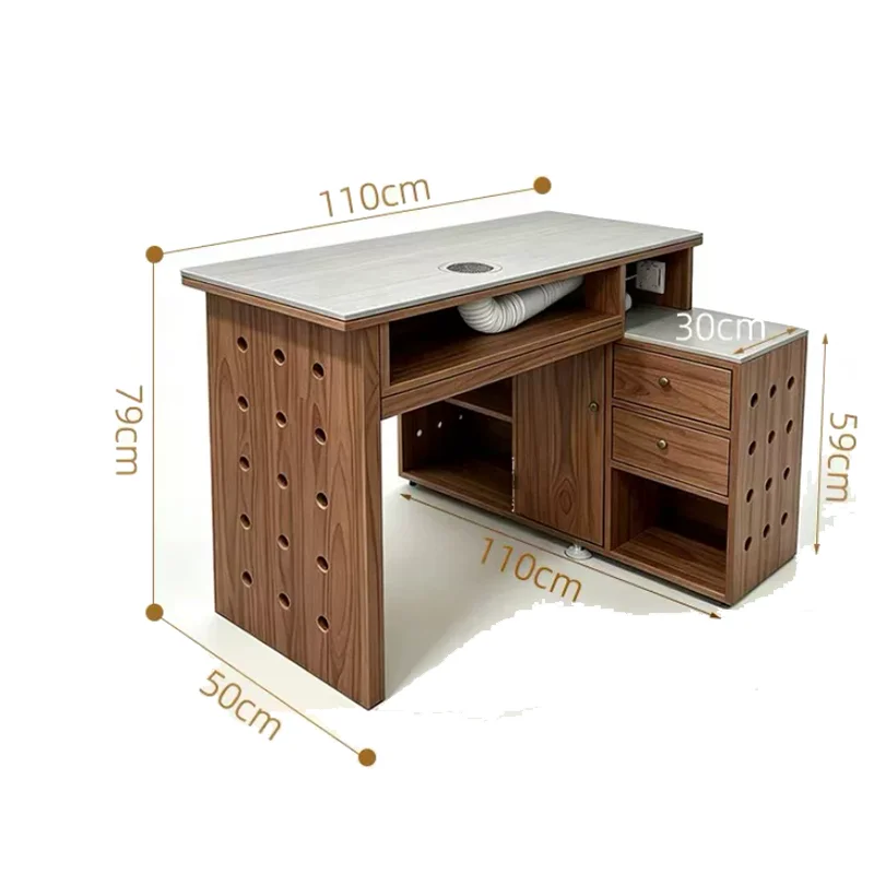 Design Retro Nail Table Storage Aesthetic Classic High Quality Nail Table Rustic Traditional Mesas De Manicurista Furniture