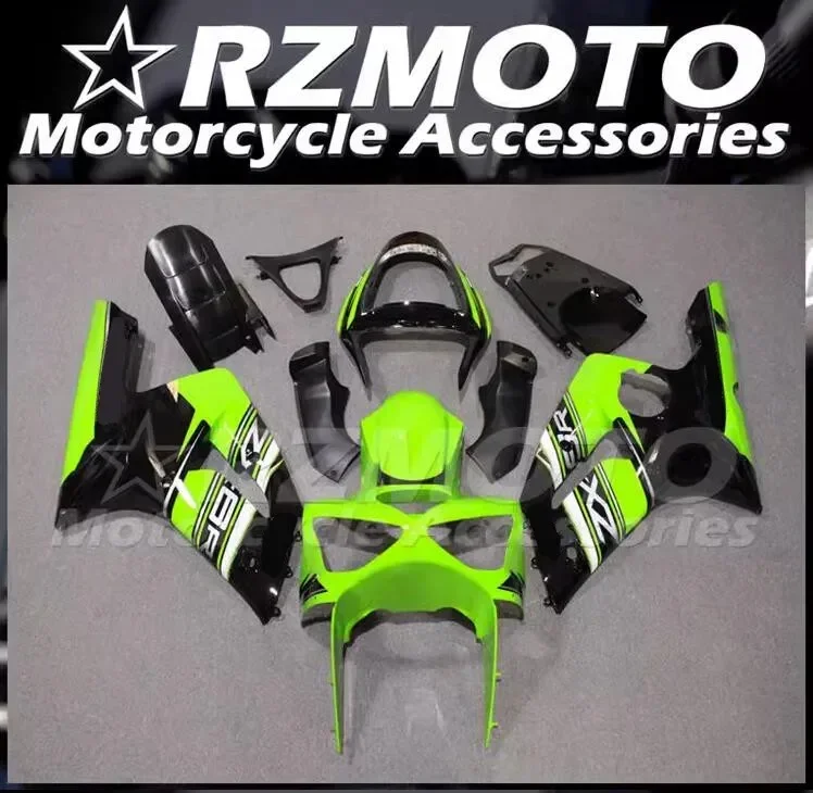 

4 подарка, новый комплект обтекателей из АБС-пластика, подходит для KAWASAKI ZX-6R 2003 2004 636 03 04, кузов под заказ, зеленый, черный