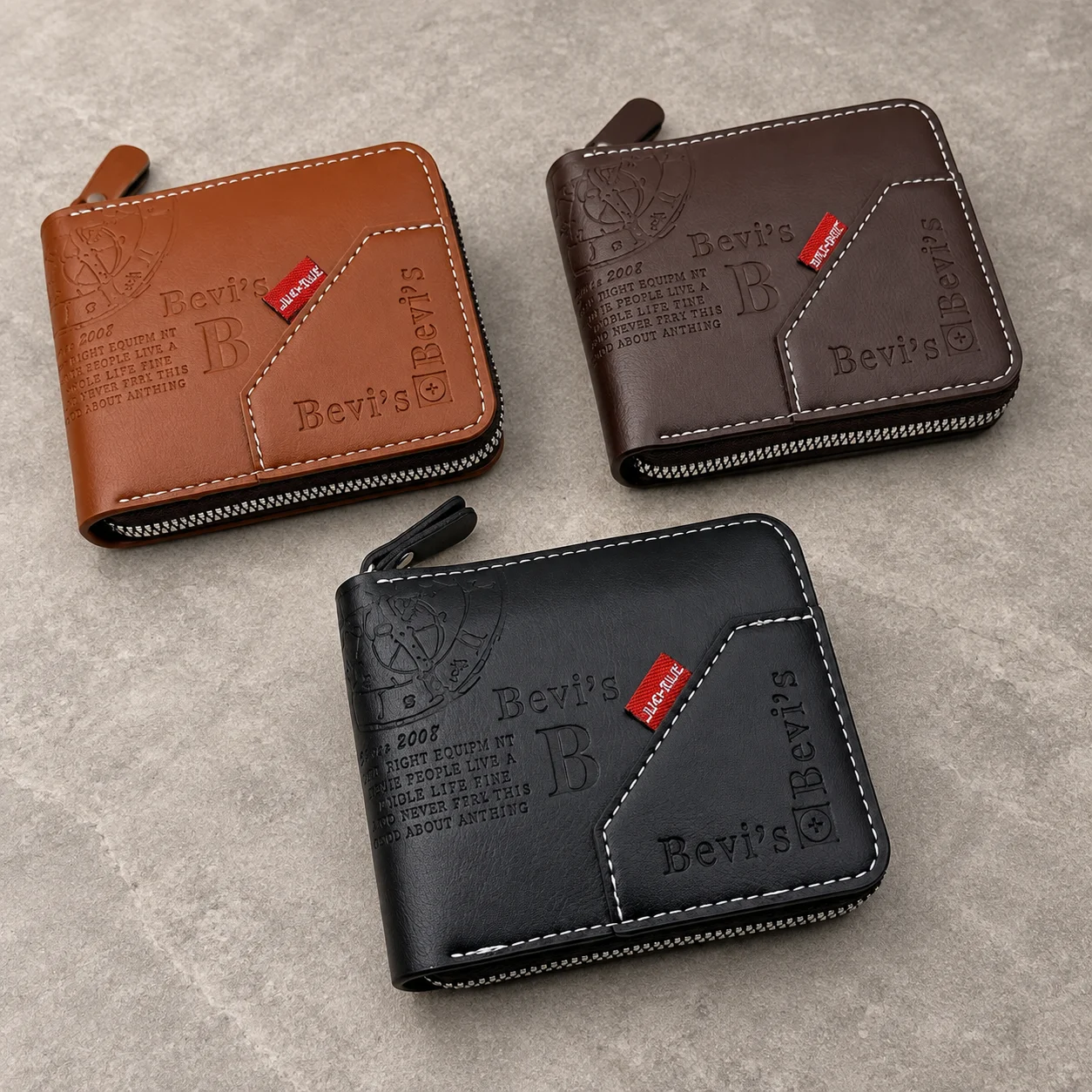 Men's Wallet Made of PU Wax Oil Skin Purse for Men Coin Purse Short Male Card Holder Wallets Zipper Around Money Coin Purse New