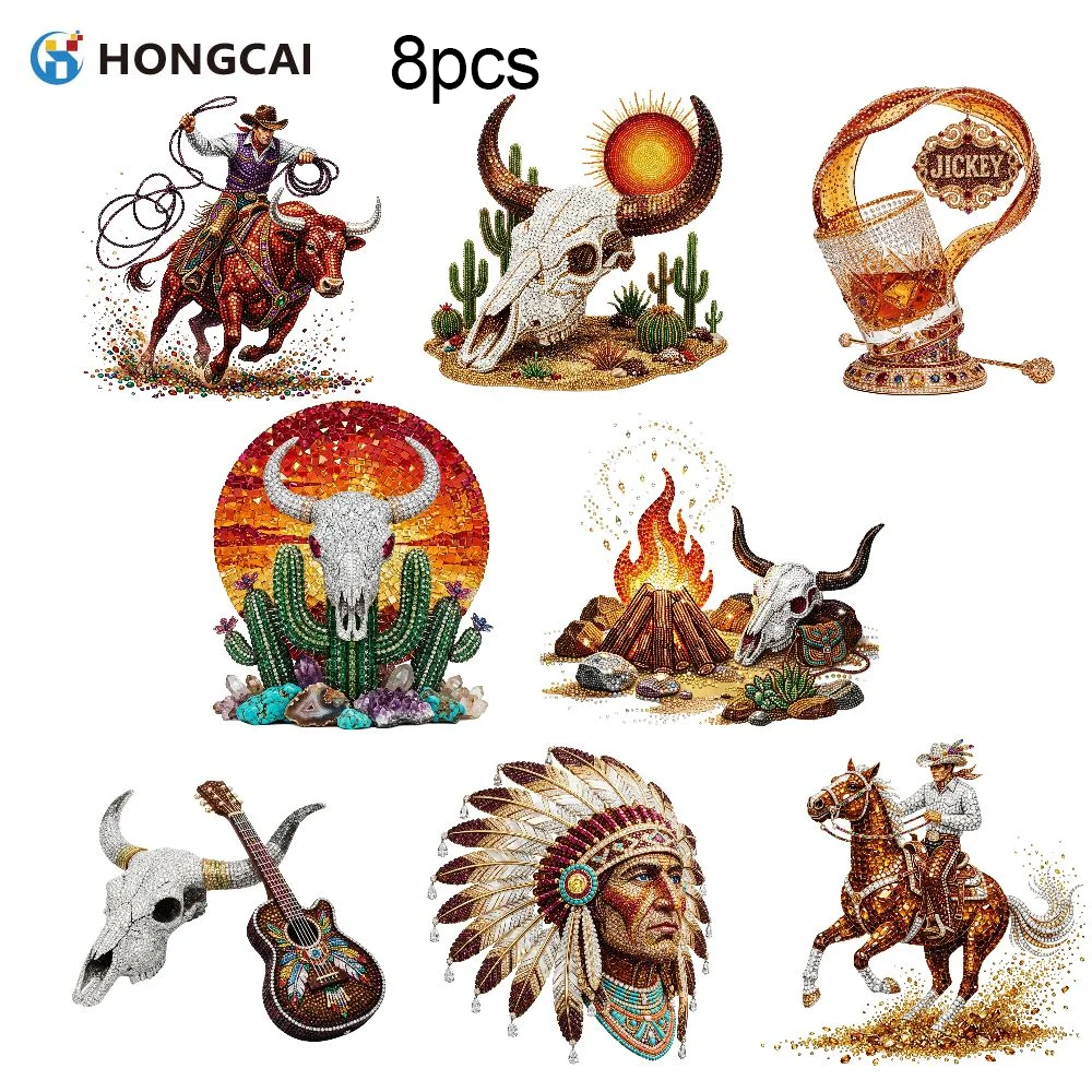 8-pecas-de-transferencias-dtf-de-animais-ocidentais-com-pedrarias-cranio-de-touro-e-cavalo-para-jaquetas-moletons-e-coletes-lavaveis-e-prontas-para-prensagem